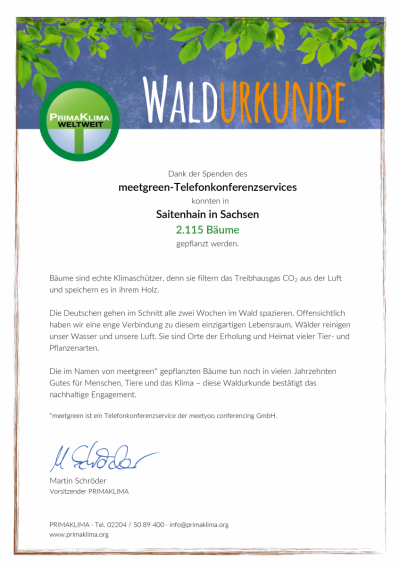 meetgreen Waldurkunde meetgreen Waldurkunde